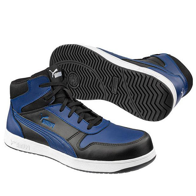 Puma Blue/Black Frontcourt Mid Fibreglass Toe Cap Lace Up Safety Shoe (630077) (Pre Order) - Ace Workwear