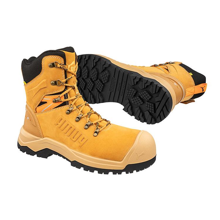 Puma Wheat Iron HD 8″ Fibreglass Toe Cap Zip Sided Lace Up Safety Boot With Scuff Cap (632797) (Pre Order) - Ace Workwear