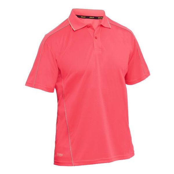 Bisley Cool Mesh Polo Shirt With Reflective Piping (BK1425) - Ace Workwear