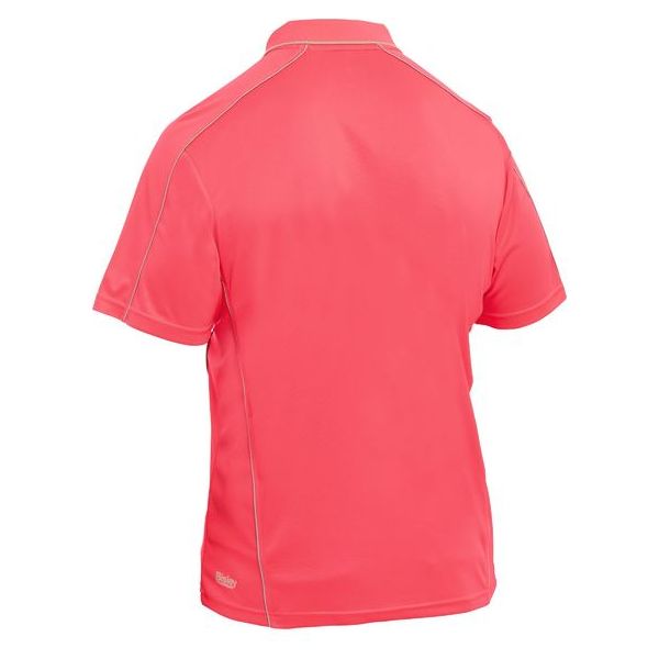 Bisley Cool Mesh Polo Shirt With Reflective Piping (BK1425) - Ace Workwear