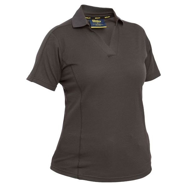 Bisley Womens Short Sleeve Button Free V Neck Polo (BKL1202) - Ace Workwear