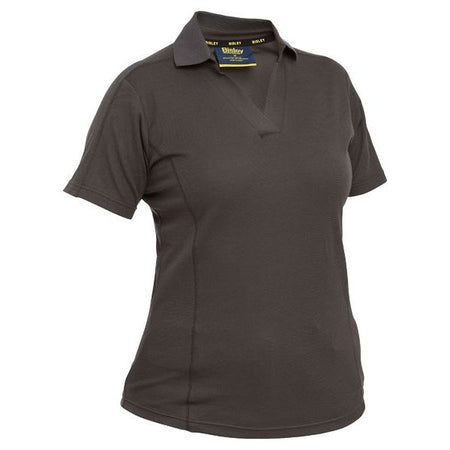 Bisley Womens Short Sleeve Button Free V Neck Polo (BKL1202) - Ace Workwear