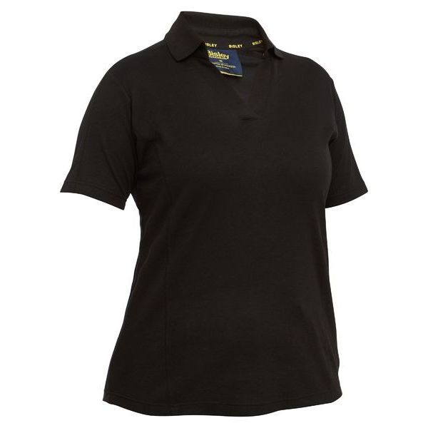 Bisley Womens Short Sleeve Button Free V Neck Polo (BKL1202) - Ace Workwear