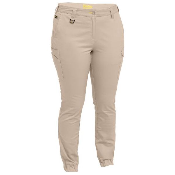 Bisley Womens Stretch Mid-Rise Cotton Cargo Cuffed Pants (BPL6028) - Ace Workwear