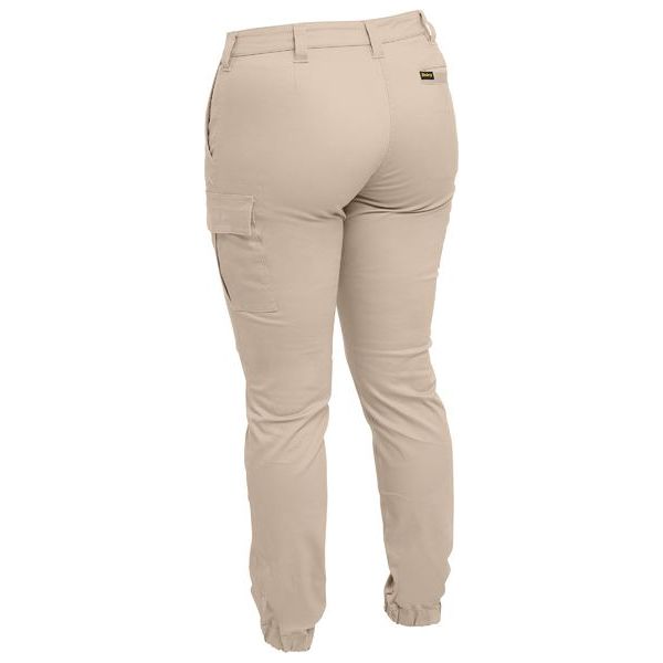 Bisley Womens Stretch Mid-Rise Cotton Cargo Cuffed Pants (BPL6028) - Ace Workwear