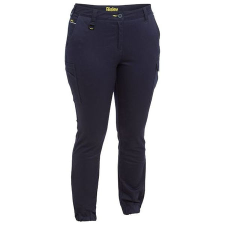 Bisley Womens Stretch Mid-Rise Cotton Cargo Cuffed Pants (BPL6028) - Ace Workwear