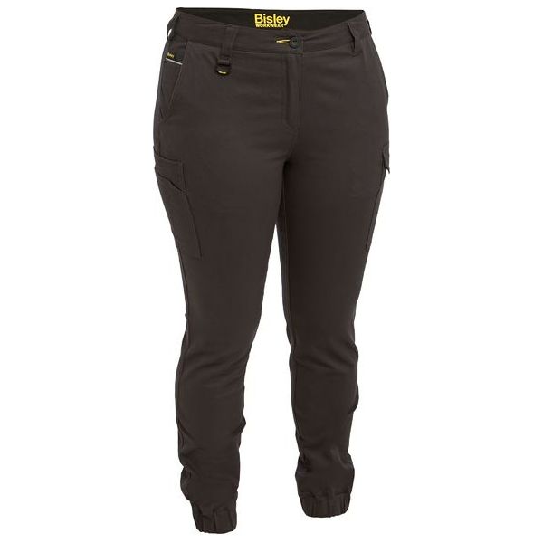 Bisley Womens Stretch Mid-Rise Cotton Cargo Cuffed Pants (BPL6028) - Ace Workwear