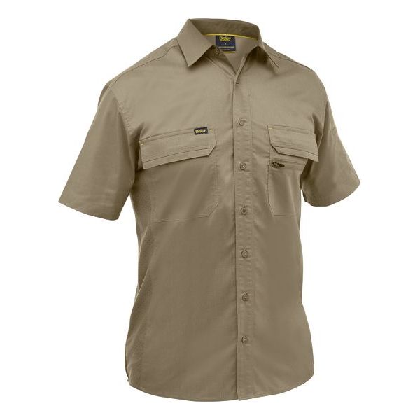 Bisley Mens X Airflow Stretch Ripstop Short Sleeve Shirt (BS1490) - Ace Workwear