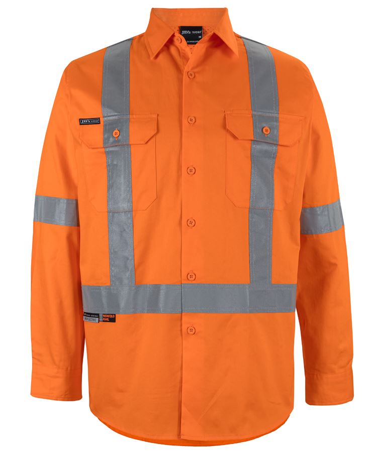 JB's Hi Vis 150GSM NSW/QLD Rail X Back Shirt (6DCBL)