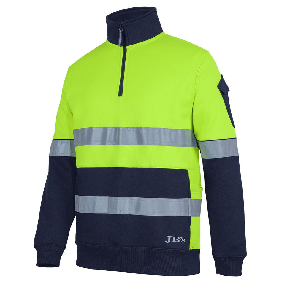 JB's 350GSM Hi Vis Day & Night Half Zip Trade Fleece (6DNVF) - Ace Workwear