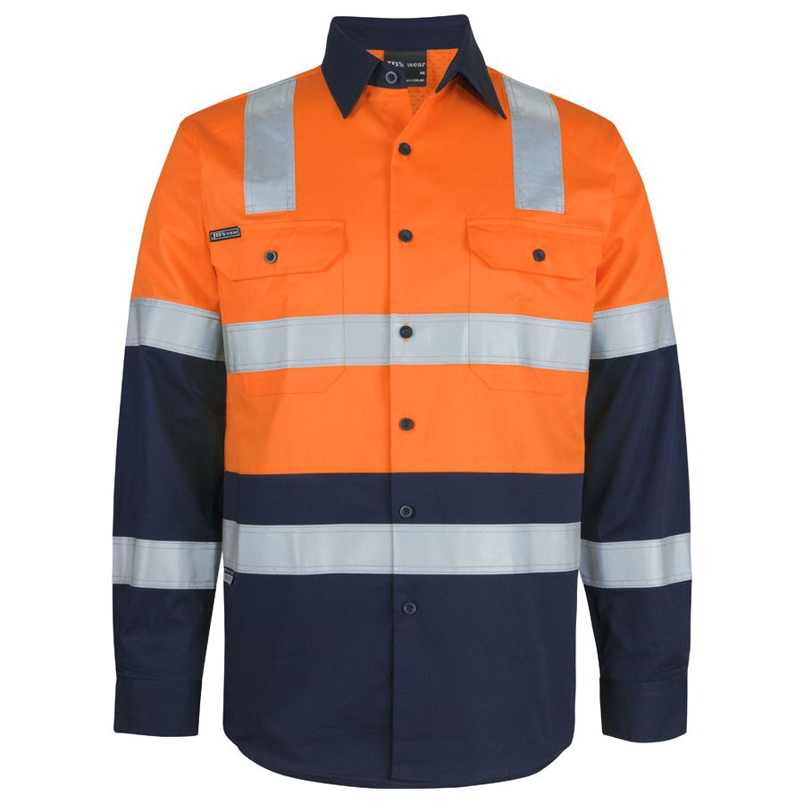 JB's Hi Vis (D+N) L/S 150G Level 3 Work Shirt (6DNW3) - Ace Workwear
