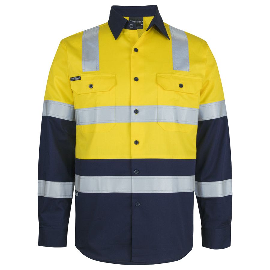 JB's Hi Vis (D+N) L/S 150G Level 3 Work Shirt (6DNW3) - Ace Workwear