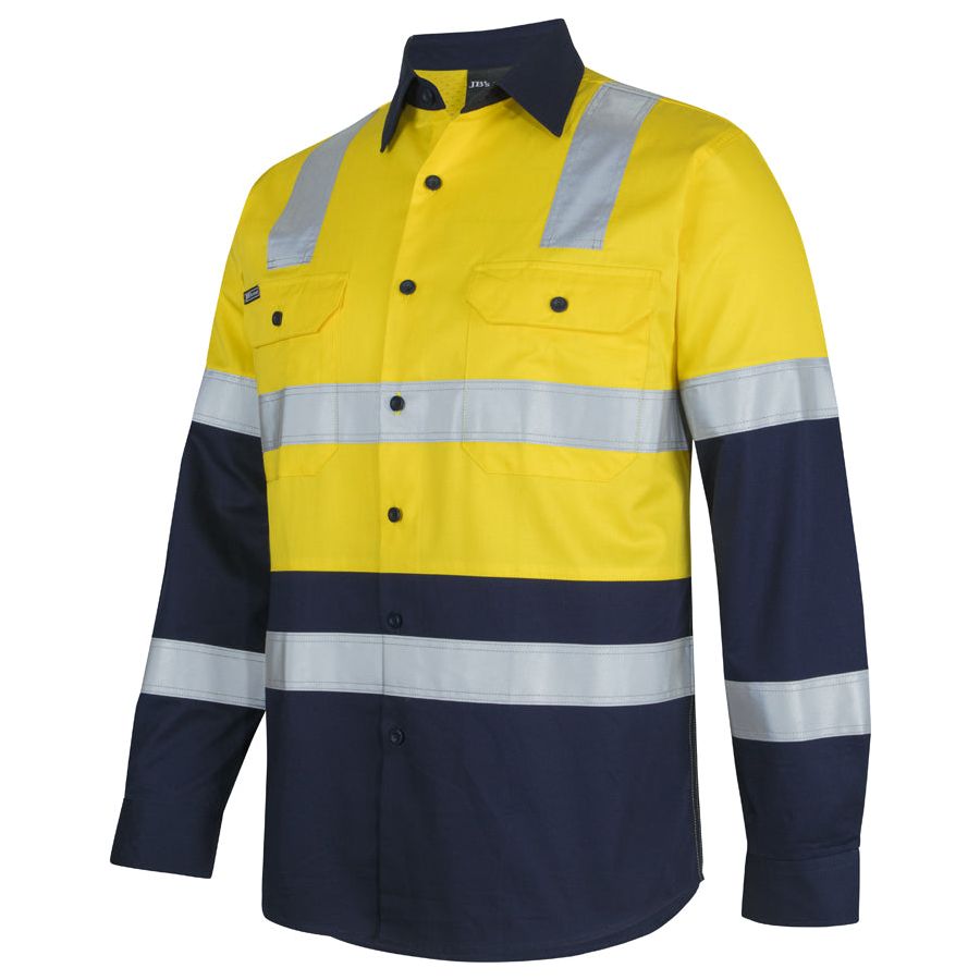 JB's Hi Vis (D+N) L/S 150G Level 3 Work Shirt (6DNW3) - Ace Workwear