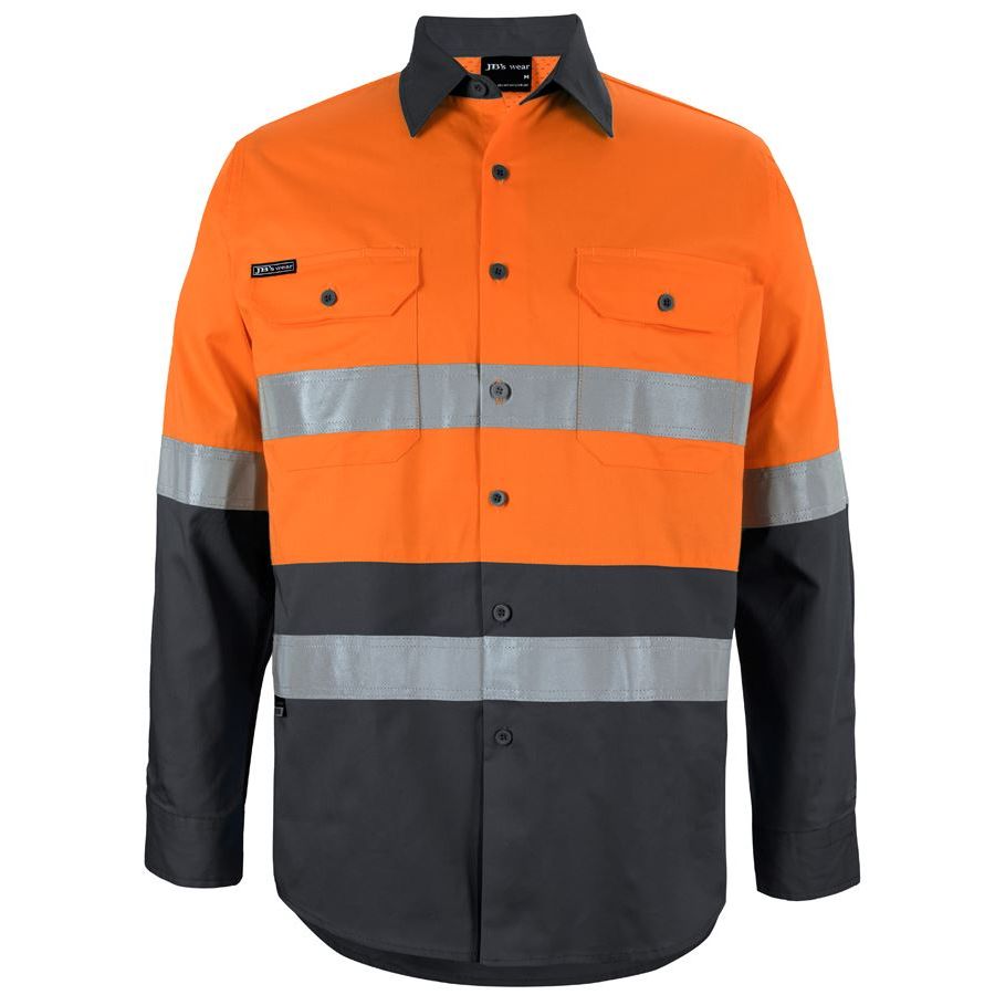 JB's Hi Vis Long Sleeve Day & Night 150GSM Work Shirt (6DNWL) - Ace Workwear