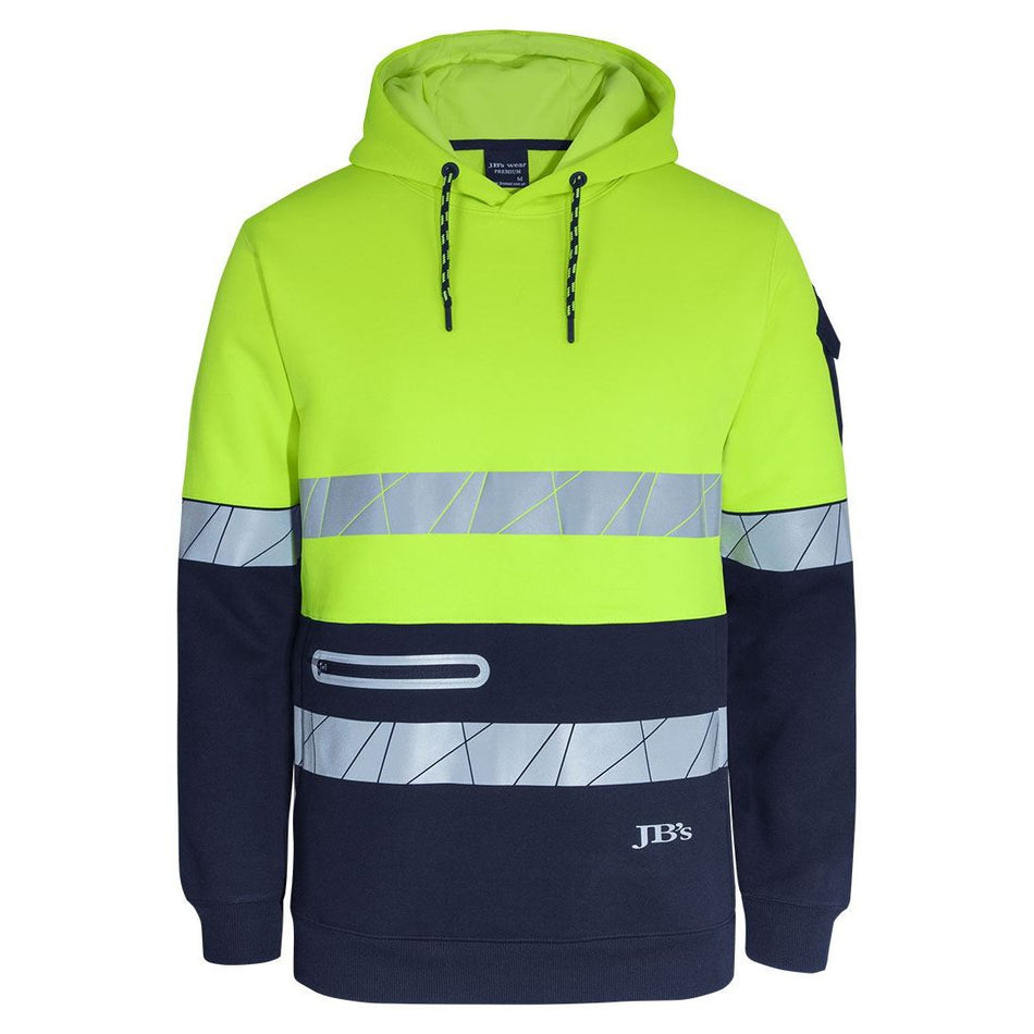 JB's 450GSM Hi Vis Pull Over Hoodie With Fragmented (6DPFP) - Ace Workwear