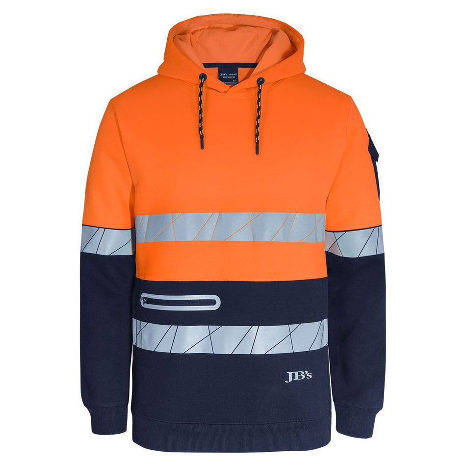 JB's 450GSM Hi Vis Pull Over Hoodie With Fragmented (6DPFP) - Ace Workwear