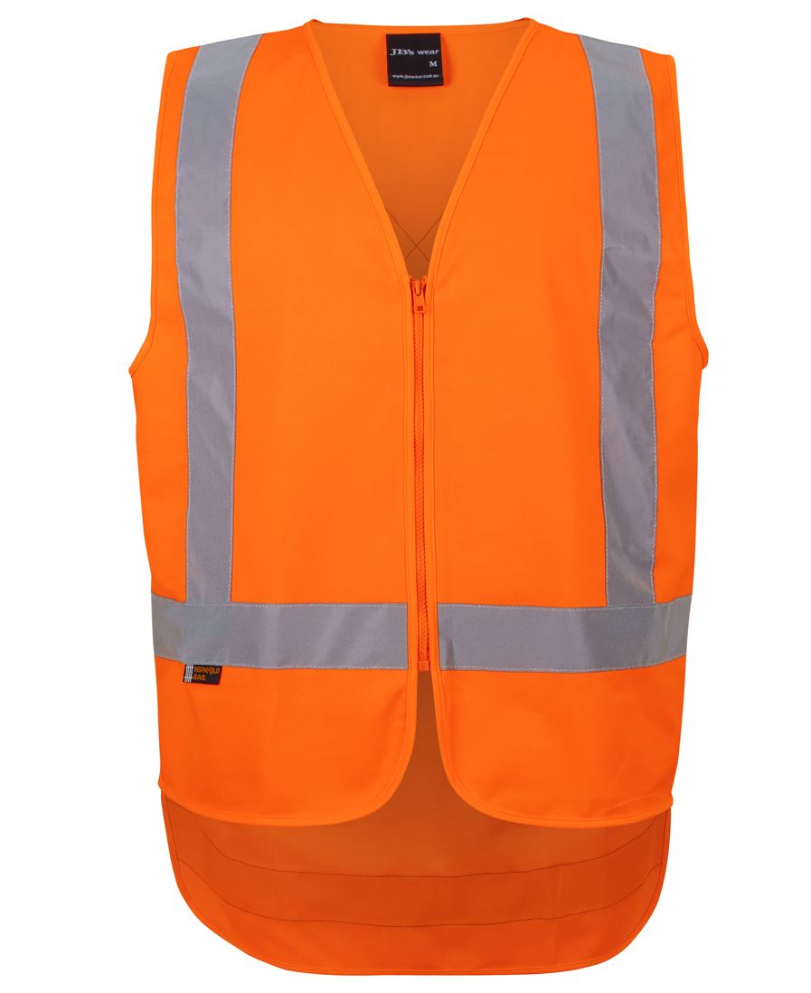 JB's NSW/QLD Rail Day & Night Zip X-Back Safety Vest (6DVQV) - Ace Workwear