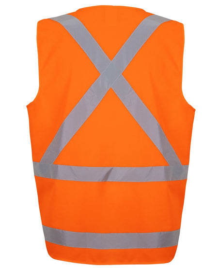 JB's NSW/QLD Rail Day & Night Zip X-Back Safety Vest (6DVQV) - Ace Workwear