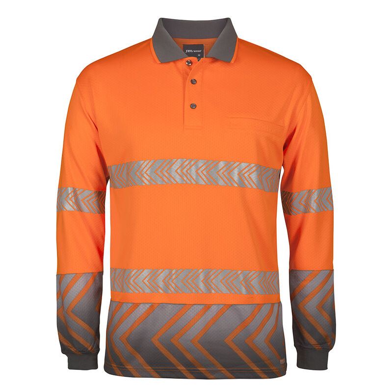 JB's L/S HI VIS ARROW SUB POLO WITH SEGMENTED TAPE 6HAL