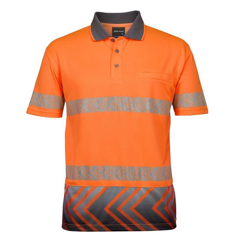 JB's S/S HI VIS ARROW SUB POLO WITH SEGMENTED TAPE 6HAS