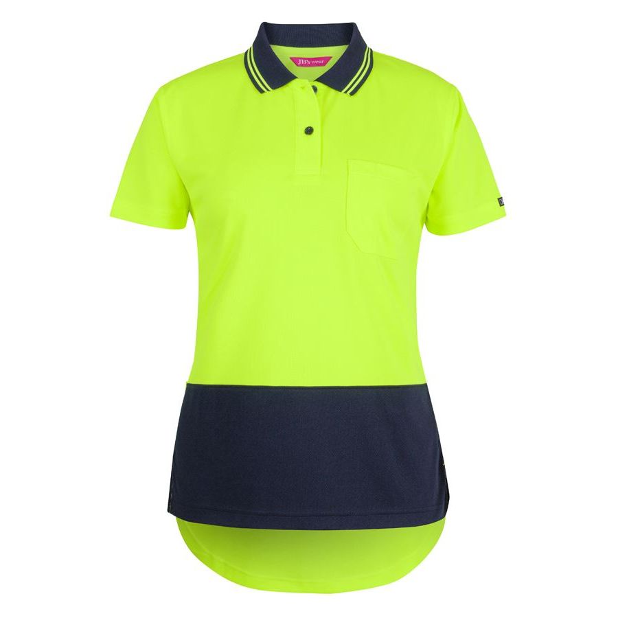JB's Ladies Hi Vis S/S Drop Tail Polo (6HDS1) - Ace Workwear
