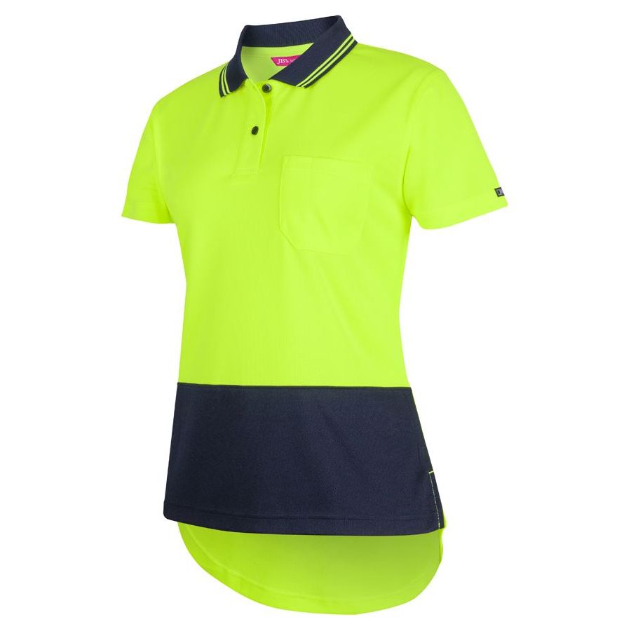 JB's Ladies Hi Vis S/S Drop Tail Polo (6HDS1) - Ace Workwear