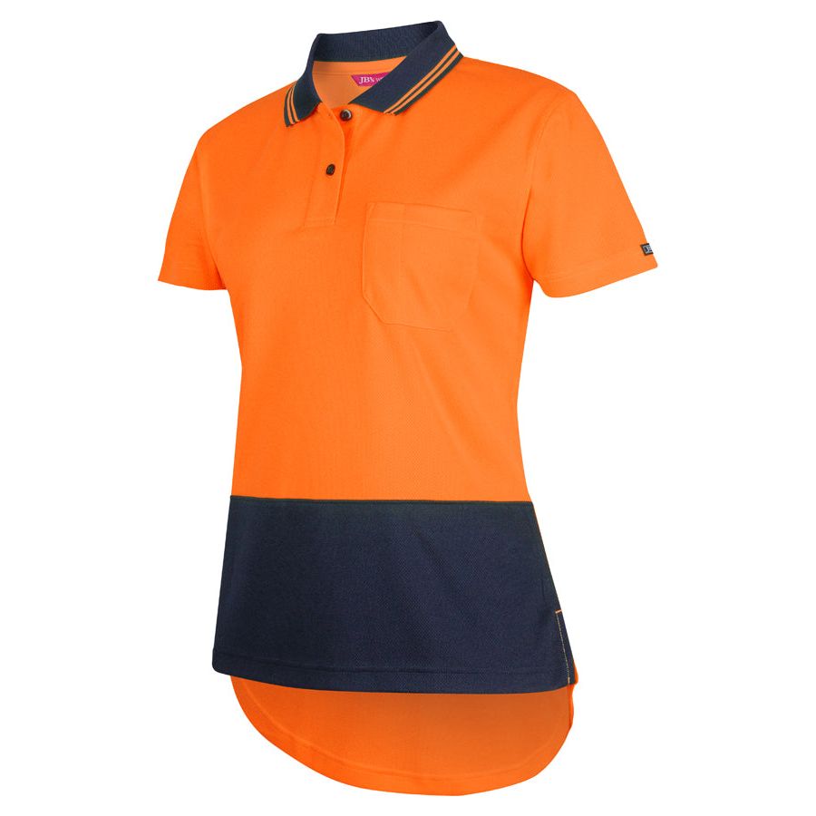 JB's Ladies Hi Vis S/S Drop Tail Polo (6HDS1) - Ace Workwear