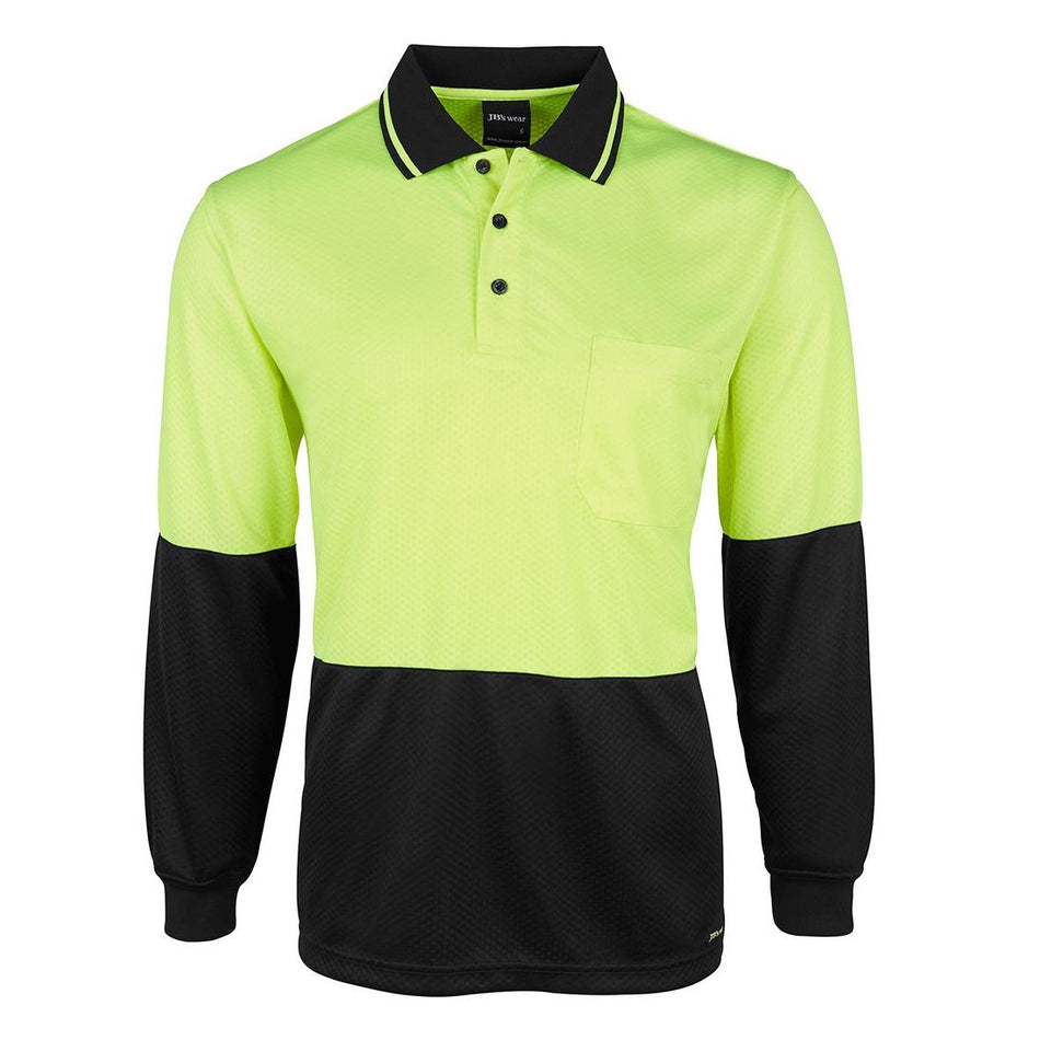 JB's Hi Vis Long Sleeve Jacquard Polo (6HJNL) - Ace Workwear