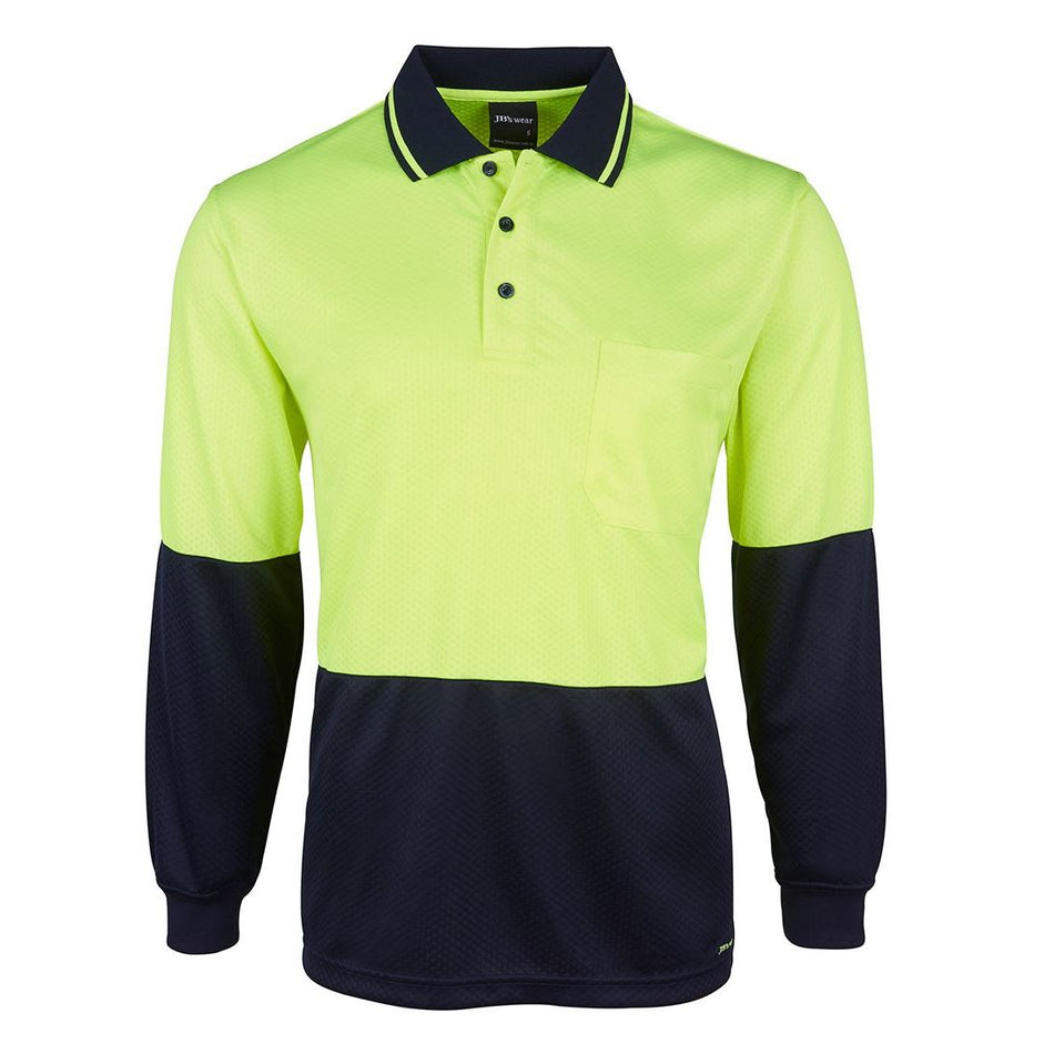 JB's Hi Vis Long Sleeve Jacquard Polo (6HJNL) - Ace Workwear