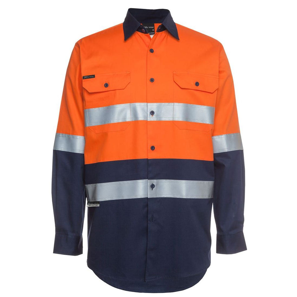 JB's Hi Vis Day & Night Long Sleeve 190G Work Shirt (6HLS) - Ace Workwear
