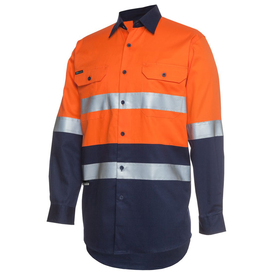 JB's Hi Vis Day & Night Long Sleeve 190G Work Shirt (6HLS) - Ace Workwear