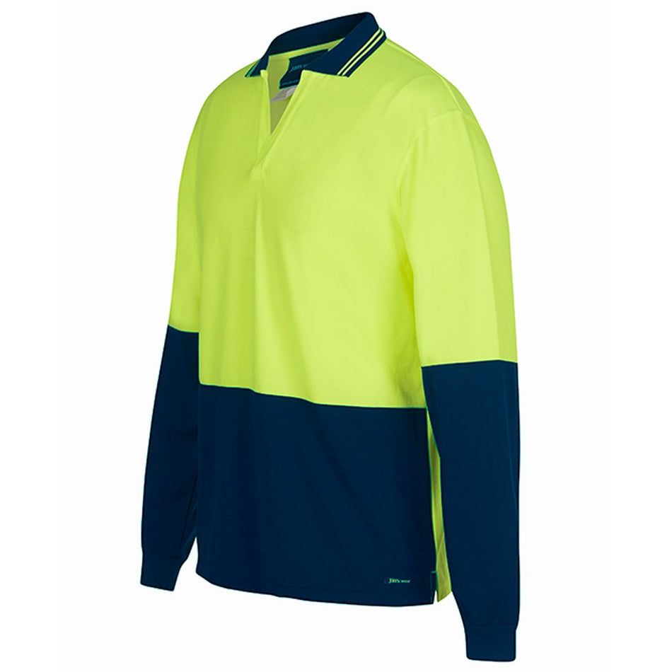 JB's Hi Vis Long Sleeve Non Button Polo (6HNBL) - Ace Workwear