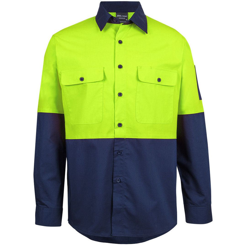 JB's Wear Hi VIs Class F Ripstop L/S Work Shirt (6HRFL)