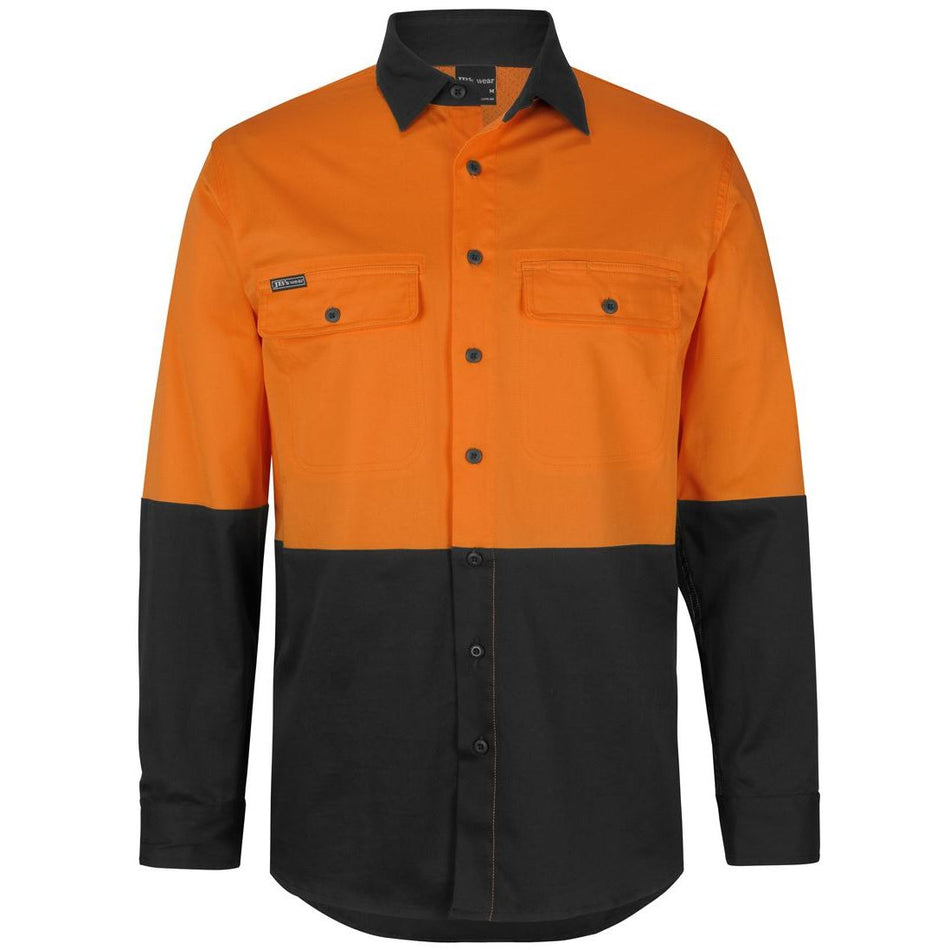 JB's Hi Vis Long Sleeve Stretch Work Shirt (6HSWL) - Ace Workwear
