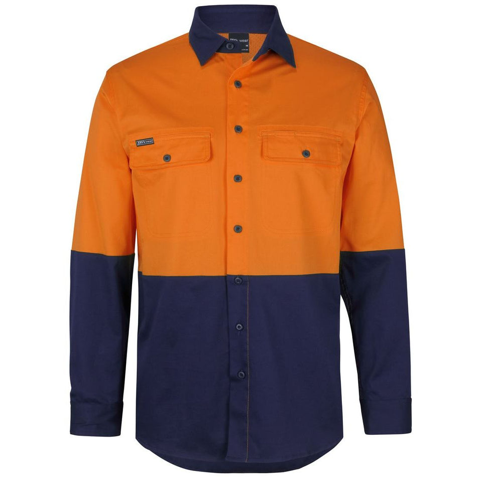JB's Hi Vis Long Sleeve Stretch Work Shirt (6HSWL) - Ace Workwear