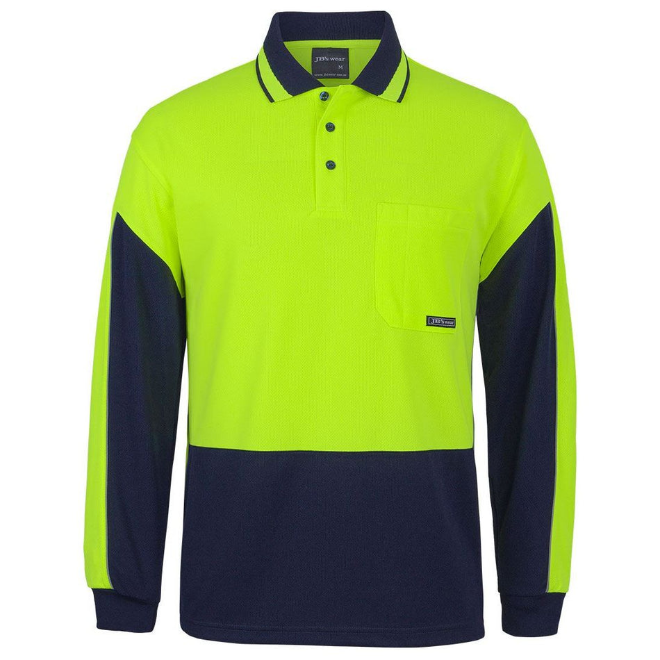 JB's Hi Vis Long Sleeve Gap Polo (6HVGL) - Ace Workwear
