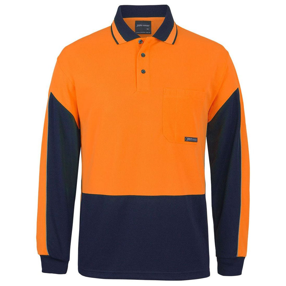 JB's Hi Vis Long Sleeve Gap Polo (6HVGL) - Ace Workwear