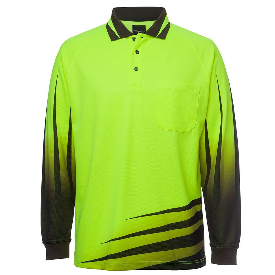 JB's Hi Vis Long Sleeve Rippa Sub Polo (6HVRL) - Ace Workwear
