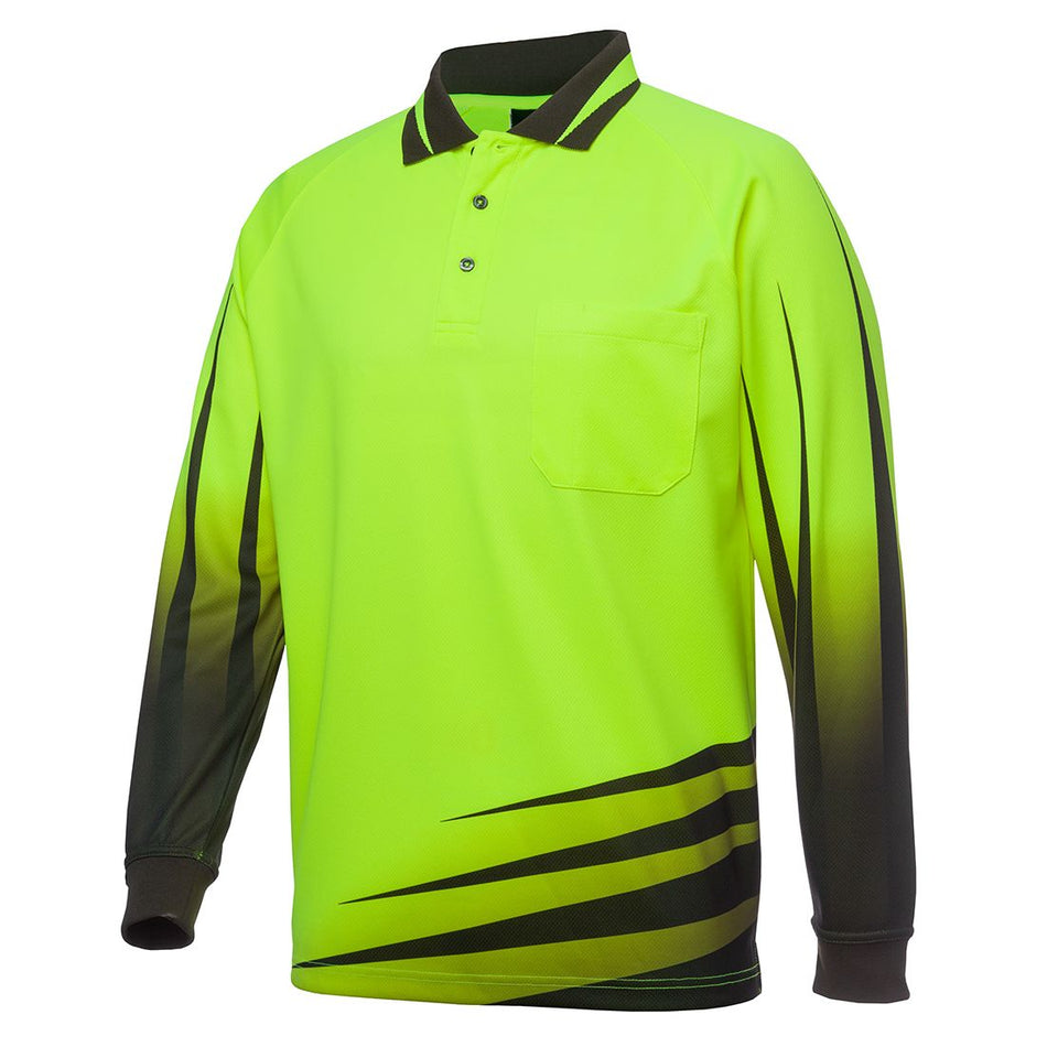 JB's Hi Vis Long Sleeve Rippa Sub Polo (6HVRL) - Ace Workwear