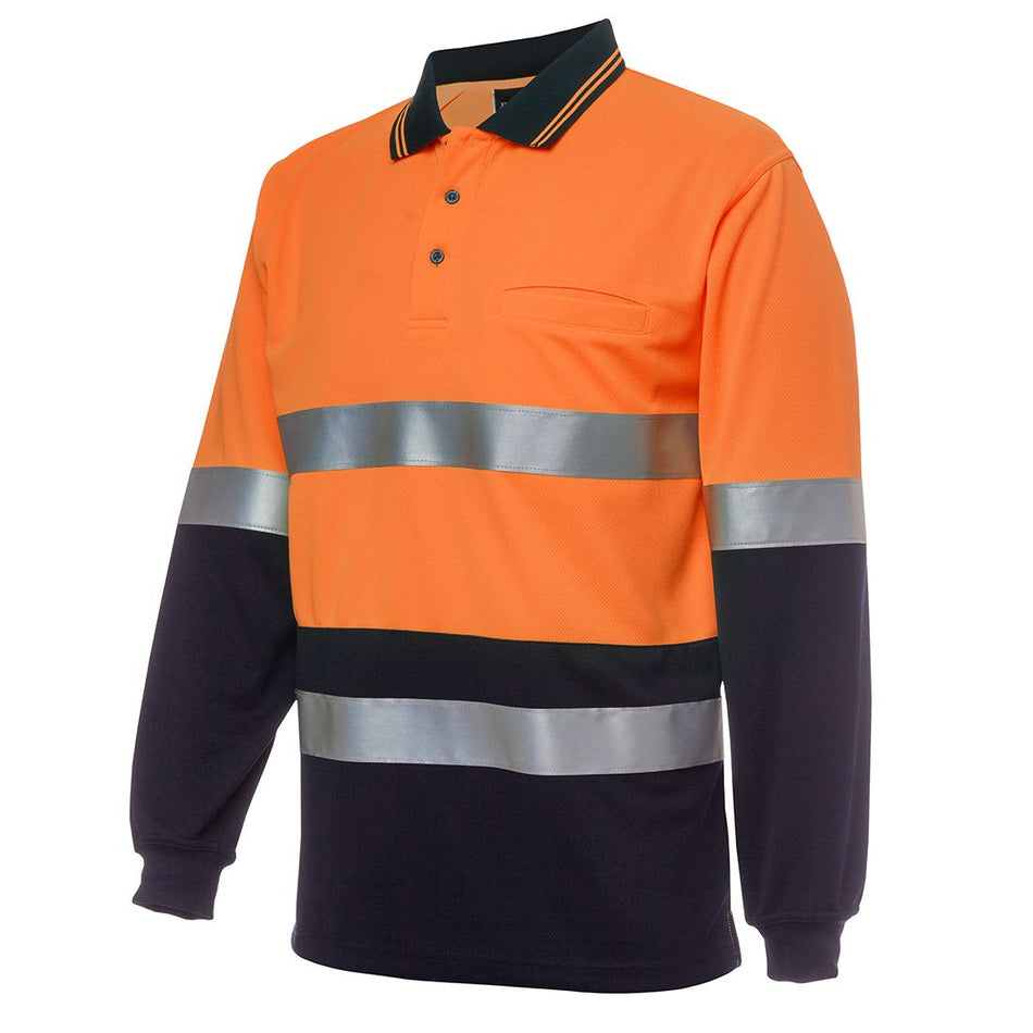 JB's Hi Vis Long Sleeve Day & Night Traditional Polo (6HVSL) - Ace Workwear