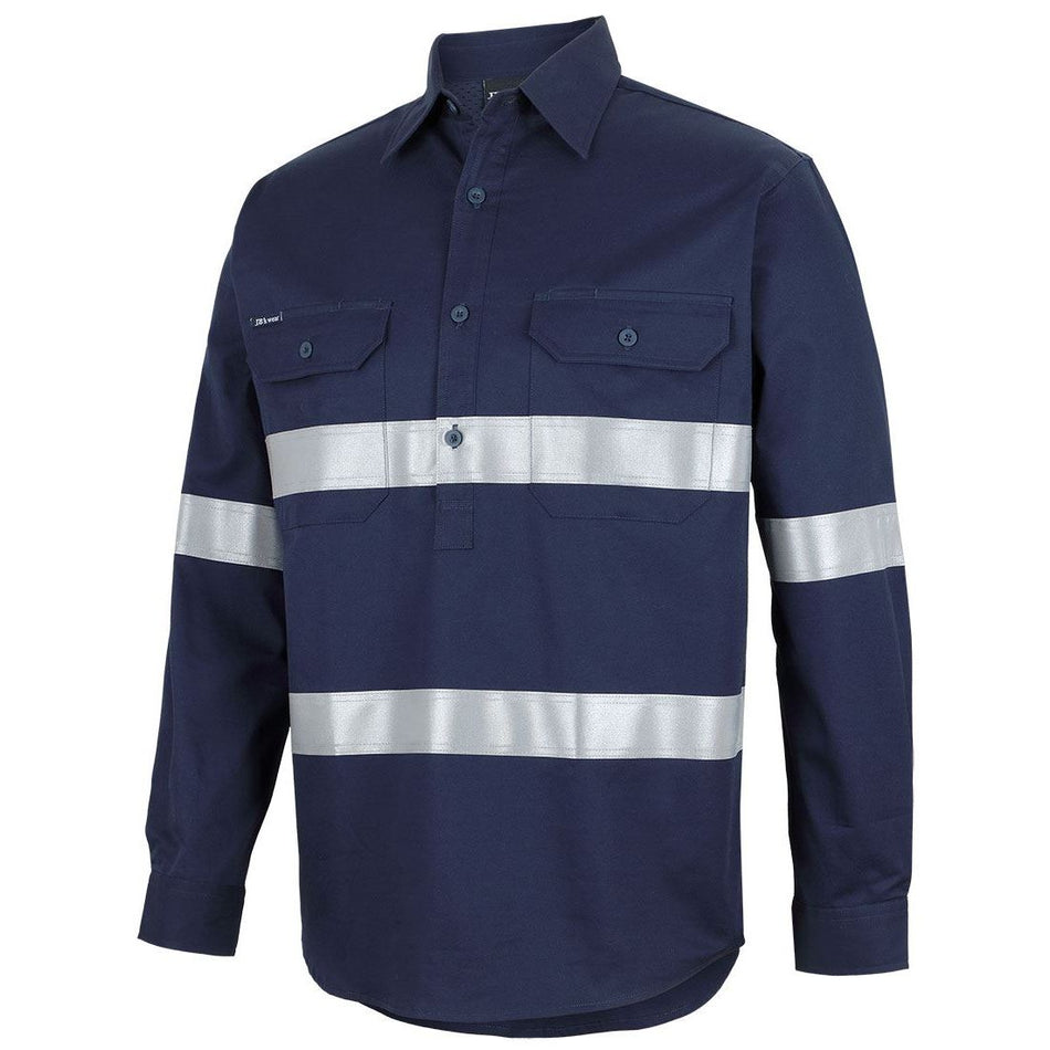 JB's Close Front Long Sleeve 150GSM Work Shirt Reflective Tape (6HWCT) - Ace Workwear