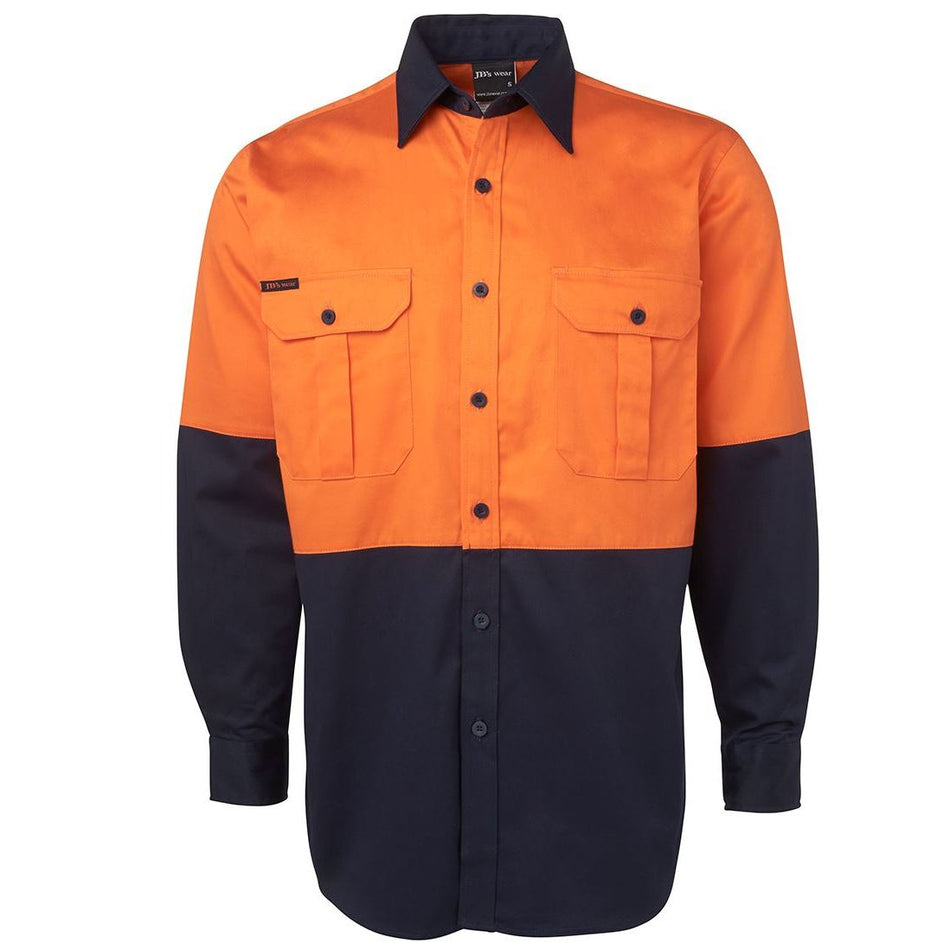 JB's Hi Vis Long Sleeve 190G Work Shirt (6HWL) - Ace Workwear
