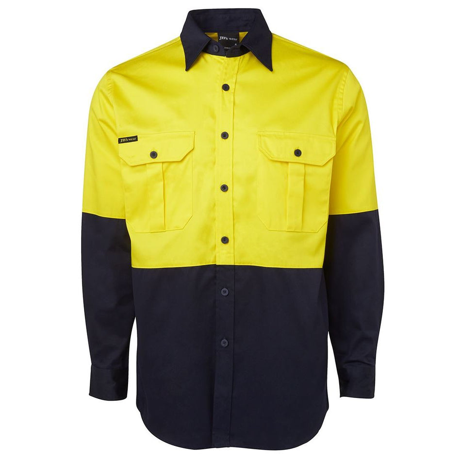 JB's Hi Vis Long Sleeve 190G Work Shirt (6HWL) - Ace Workwear