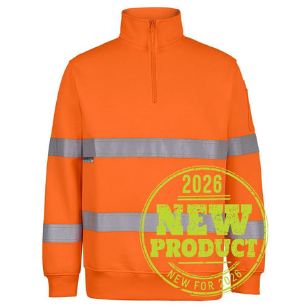 JB's Hi Vis Half (1/2) Zip Day & Night Fleecy Sweat (6HZFS) - Ace Workwear