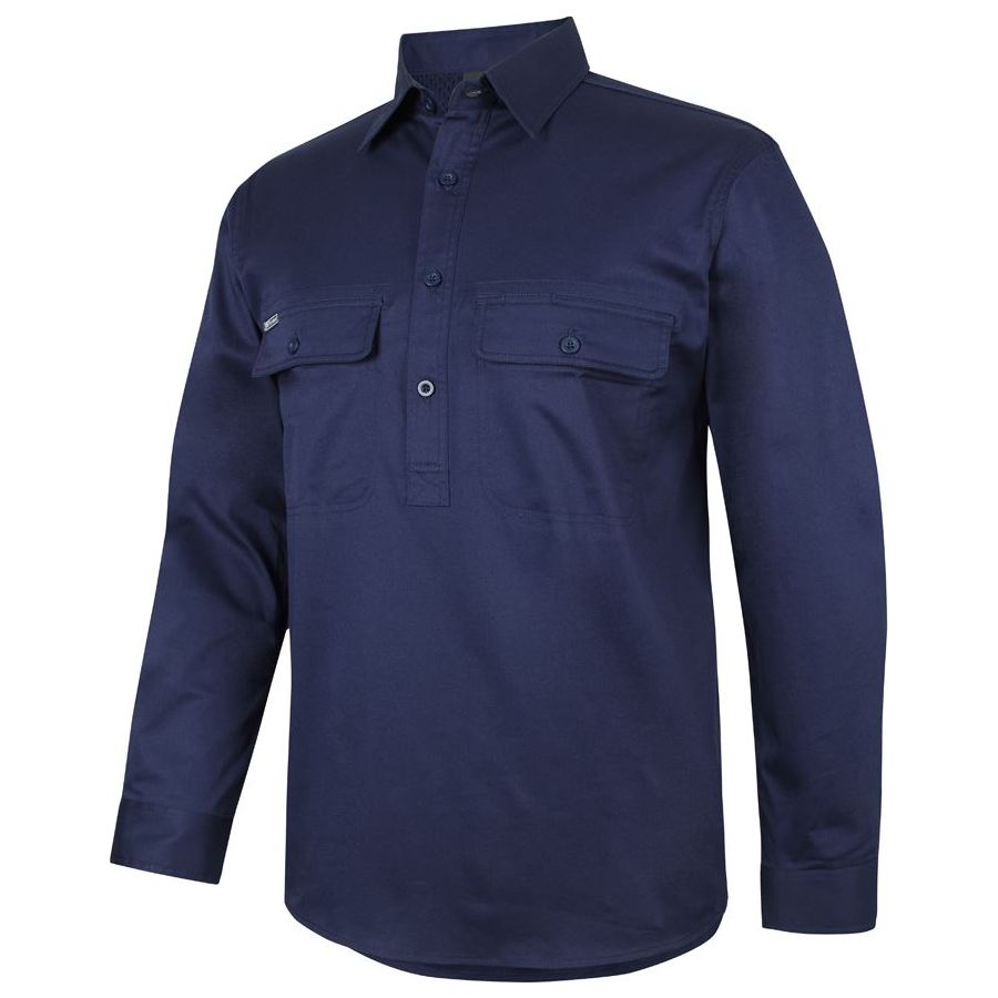 JB's L/S Stretch Close Front Work Shirt (6WLCS) - Ace Workwear