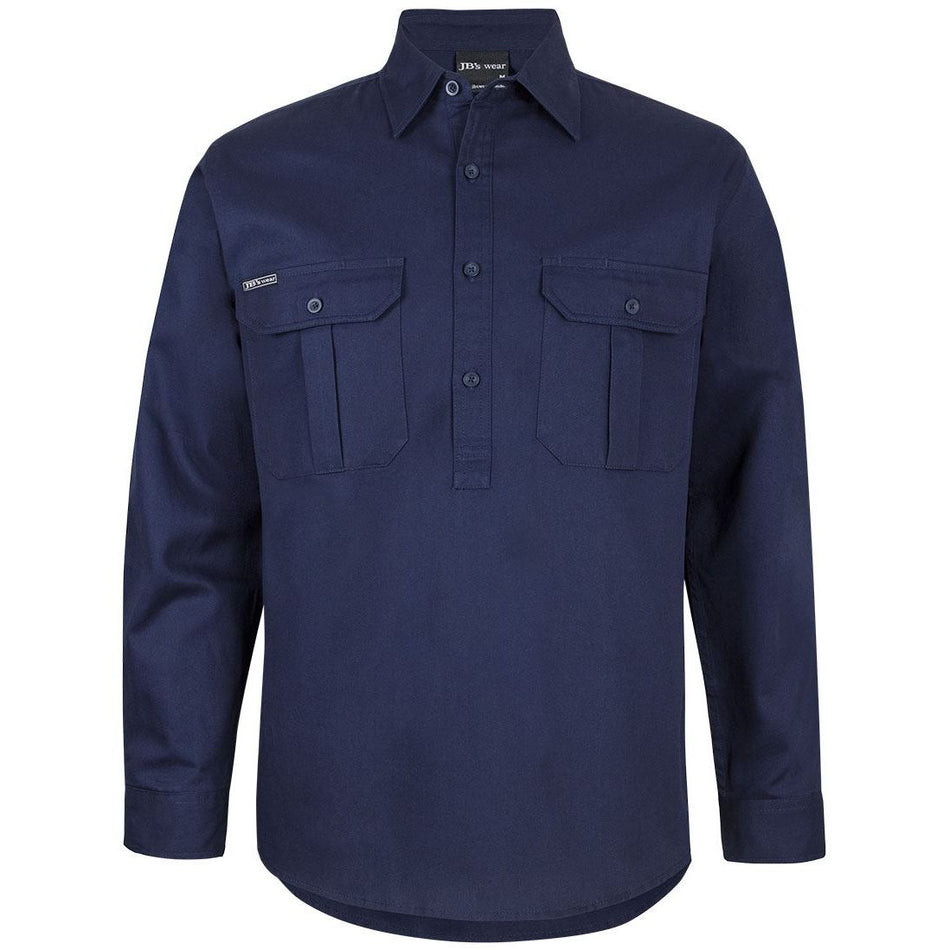 JB's Close Front Long Sleeve 190GSM Work Shirt (6WSCF) - Ace Workwear
