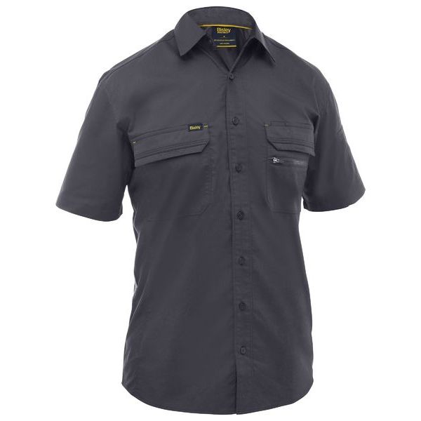 Bisley Mens X Airflow Stretch Ripstop Short Sleeve Shirt (BS1490) - Ace Workwear