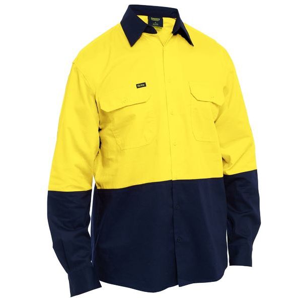 Bisley Hi Vis Cool Lightweight Drill Shirt With Mesh Ventilation (BS6695) - Ace Workwear