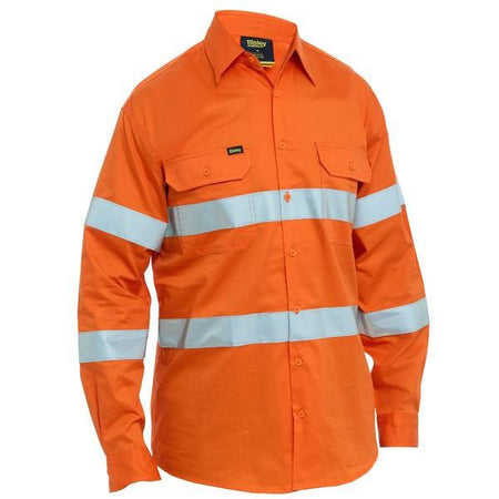 Bisley Taped Hi Vis Cool Lightweight Drill Shirt With Mesh Ventilation (BS6698T) - Ace Workwear