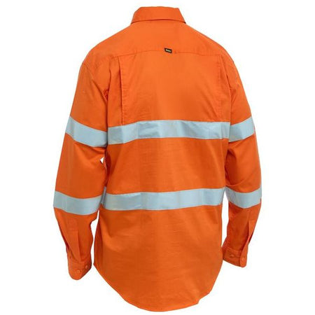 Bisley Taped Hi Vis Cool Lightweight Drill Shirt With Mesh Ventilation (BS6698T) - Ace Workwear
